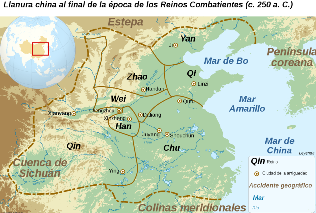 mapa chino de los reinos combatientes origen del festival del bote de dragón